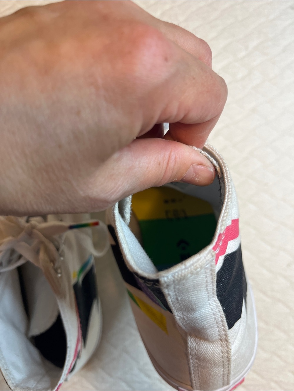 Converse Rainbow Lightning Bolt High-Top Sneakers, women’s 8.5 - Picture 8 of 10